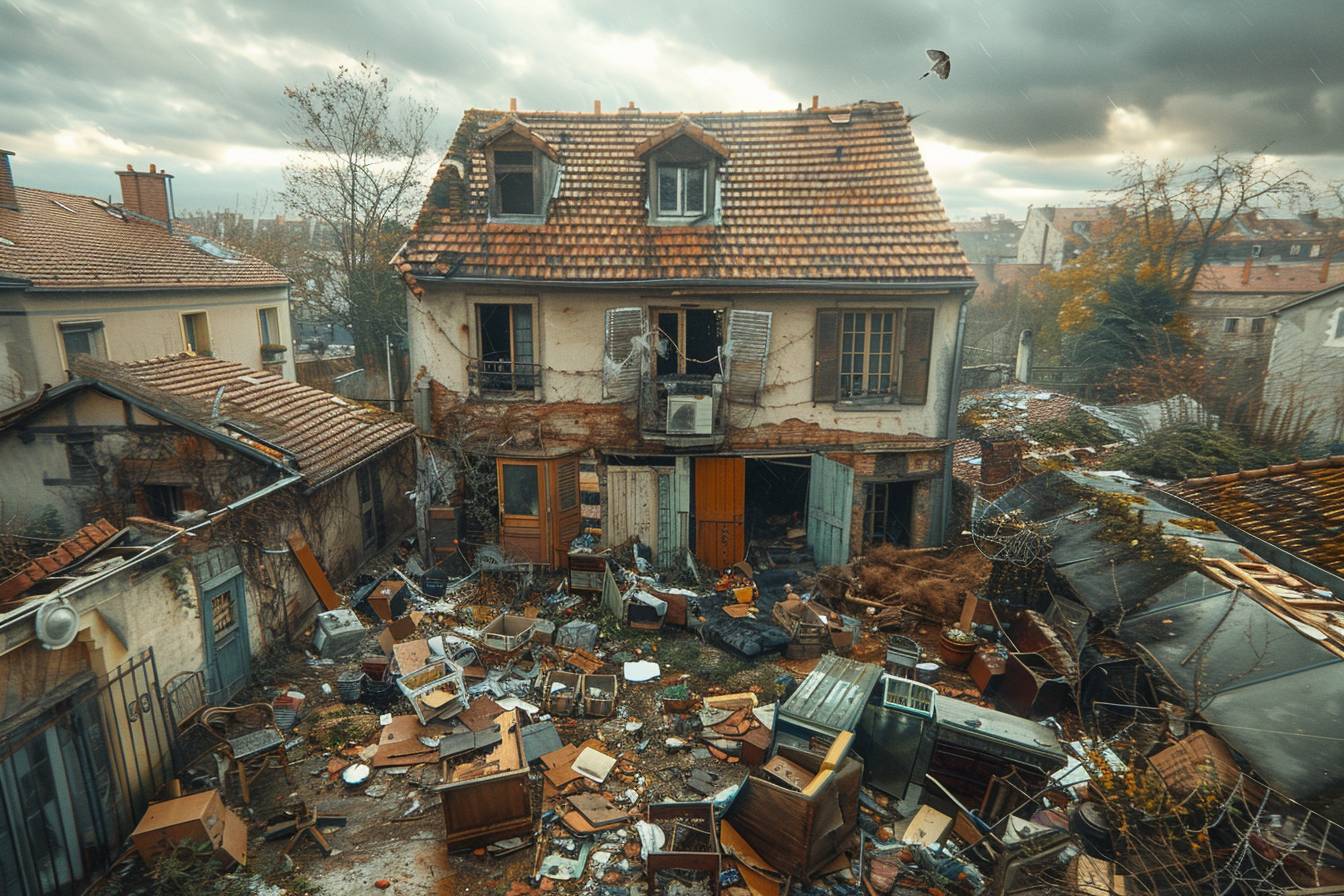 Équipe professionnelle lors d'un débarras de maison insalubre à Ivry-sur-Seine, illustrant les étapes efficaces et rapides de nettoyage